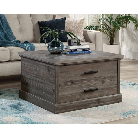 Sauder Aspen Post Coffee Table Peb Pin , Durable, 1 in. thick top for dependable display options 433966
